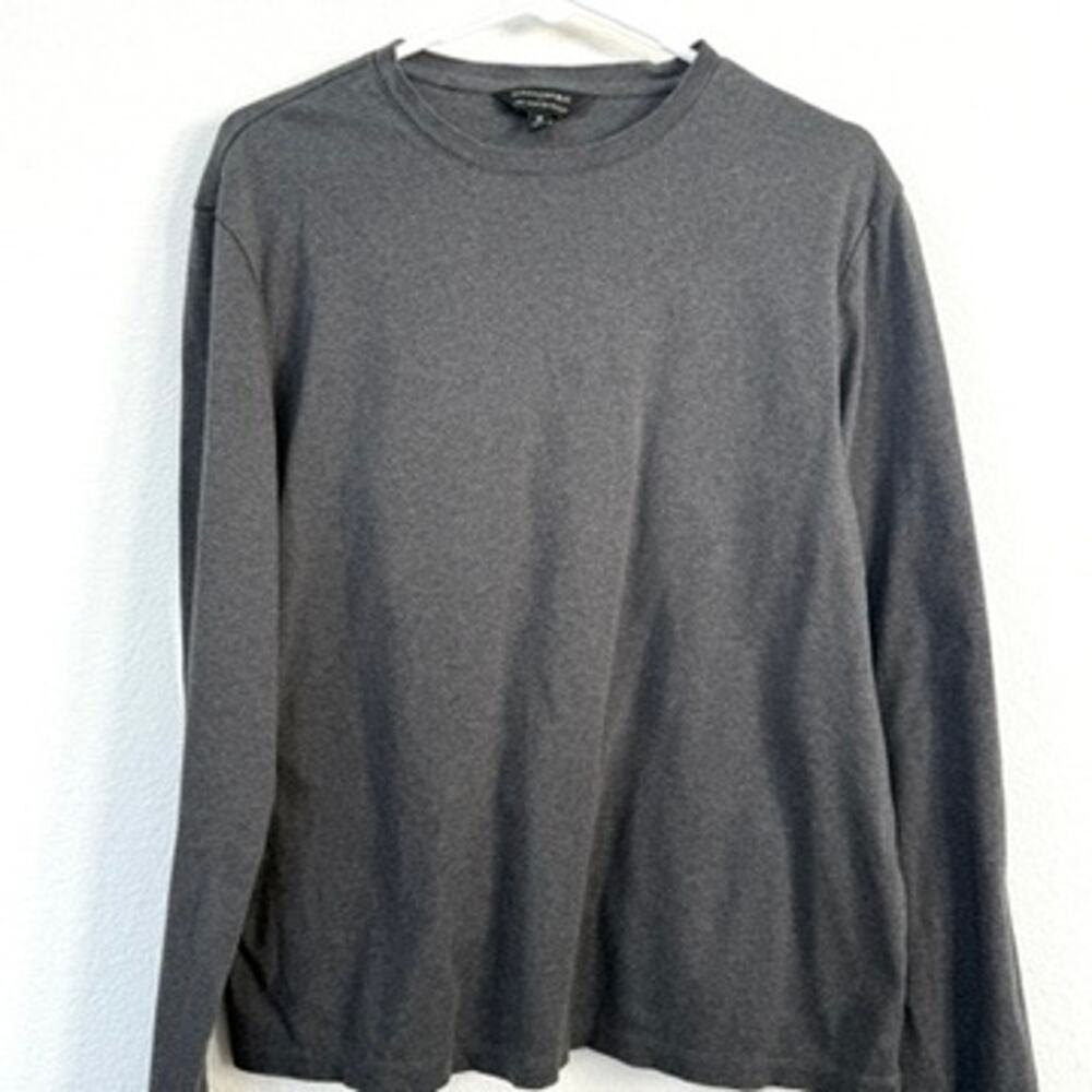 Banana Republic Luxe Touch Performance Shirt Gray Long Sleeve Cotton Mens M